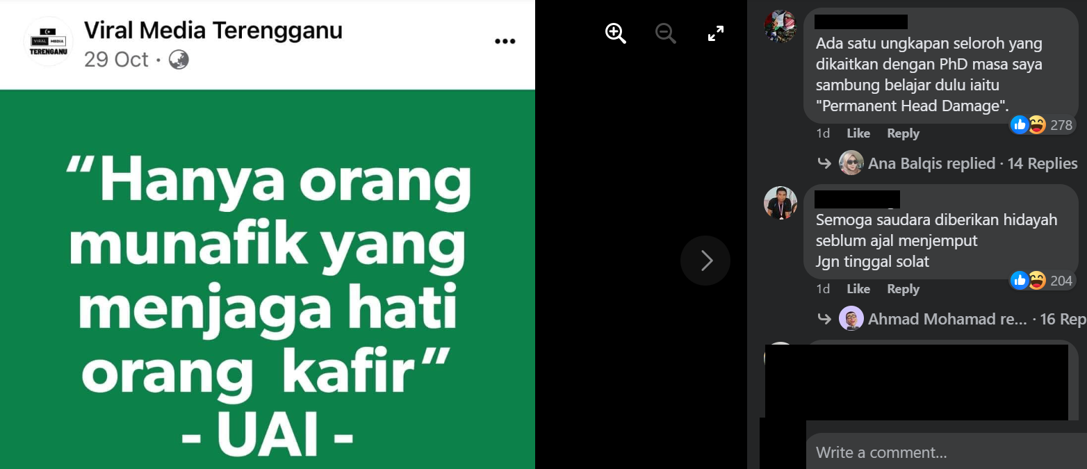 Image from: Malay man defends fellow Malaysians against Ustaz Azhar Idrus' comment