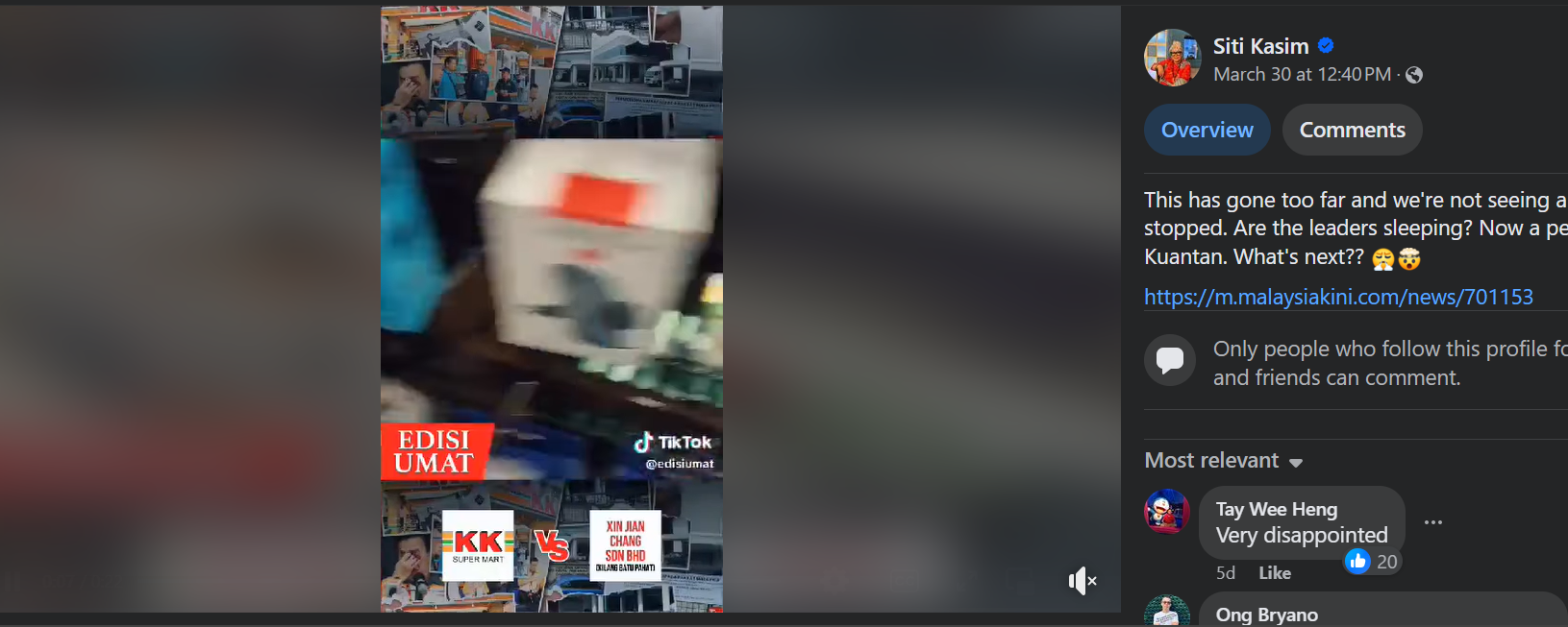 Image from: Video of person crushing food in KK Mart goes viral and draws anger from netizens