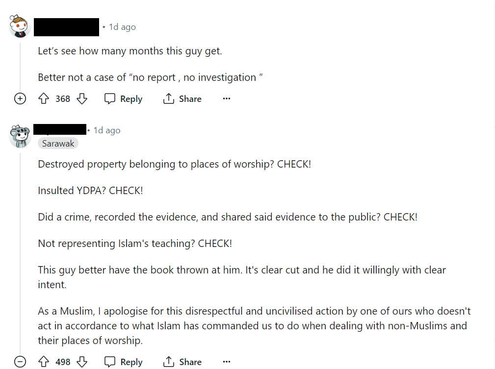 Image from: Man defiles Chinese shrine as revenge for 'Allah' socks
