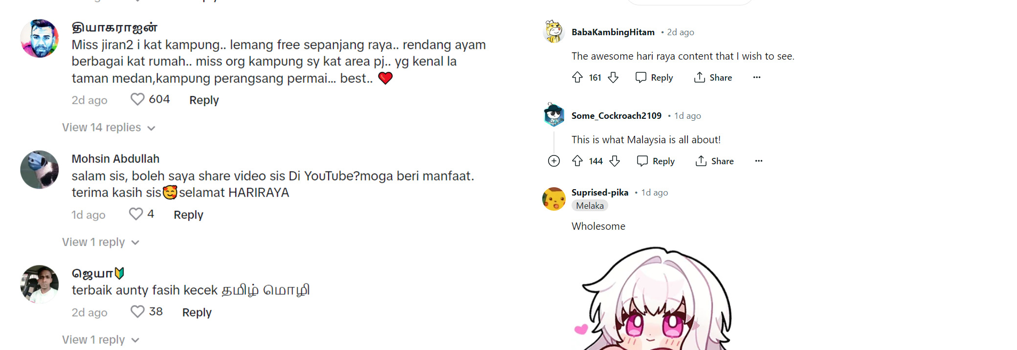 Image from: "This is what Malaysia is all about" - Msians after watching vid of Malay mom inviting Indian neighbours for #RAYA2024