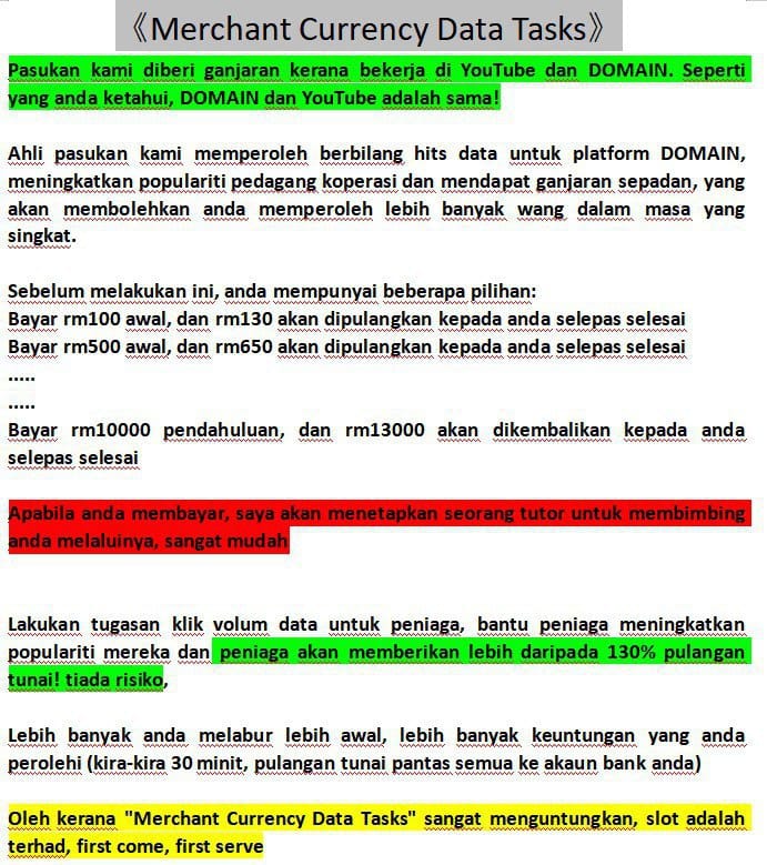 Image from: Revealing Telegram Part Time Job Scam #Scam