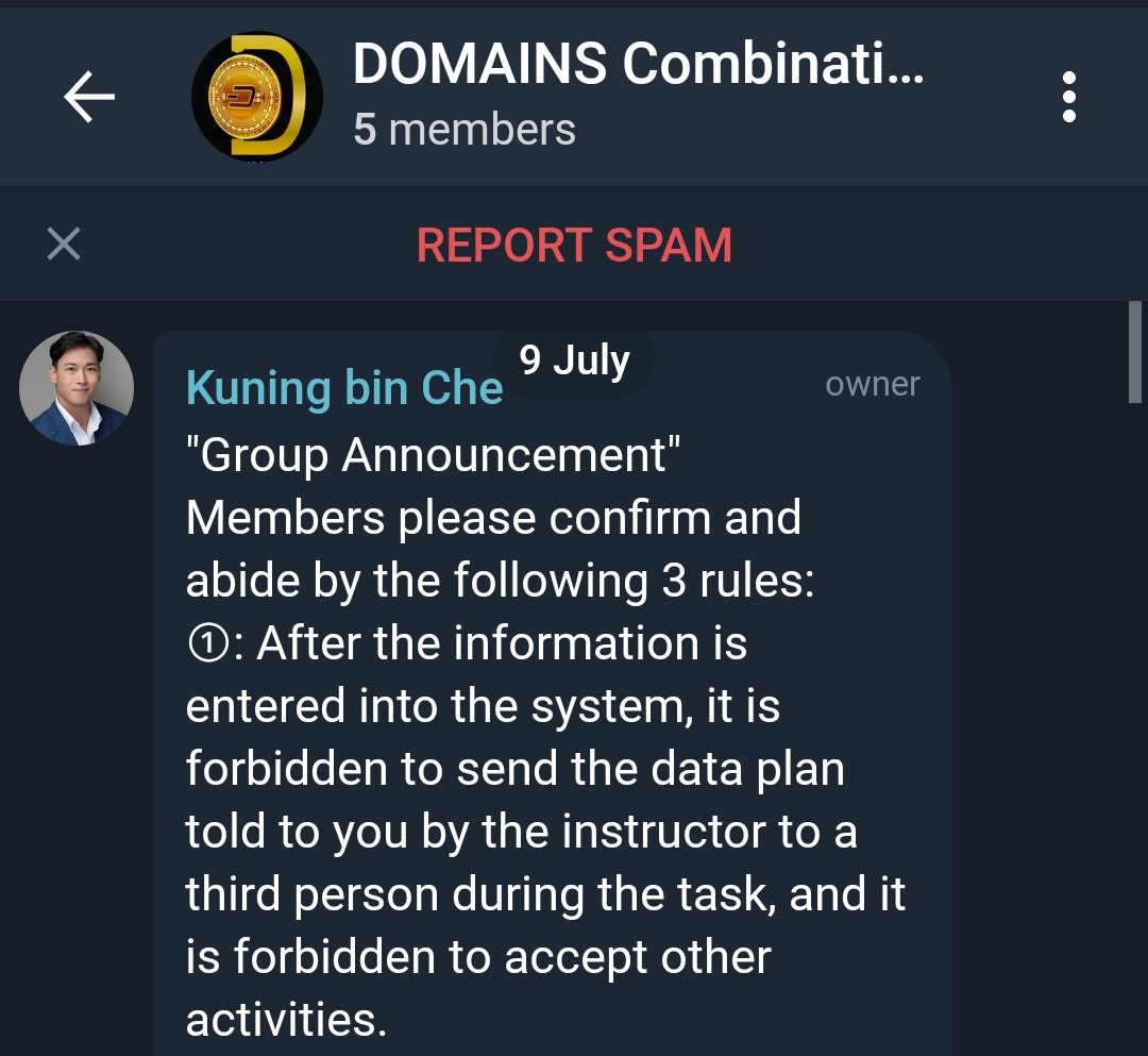 Image from: Revealing Telegram Part Time Job Scam #Scam