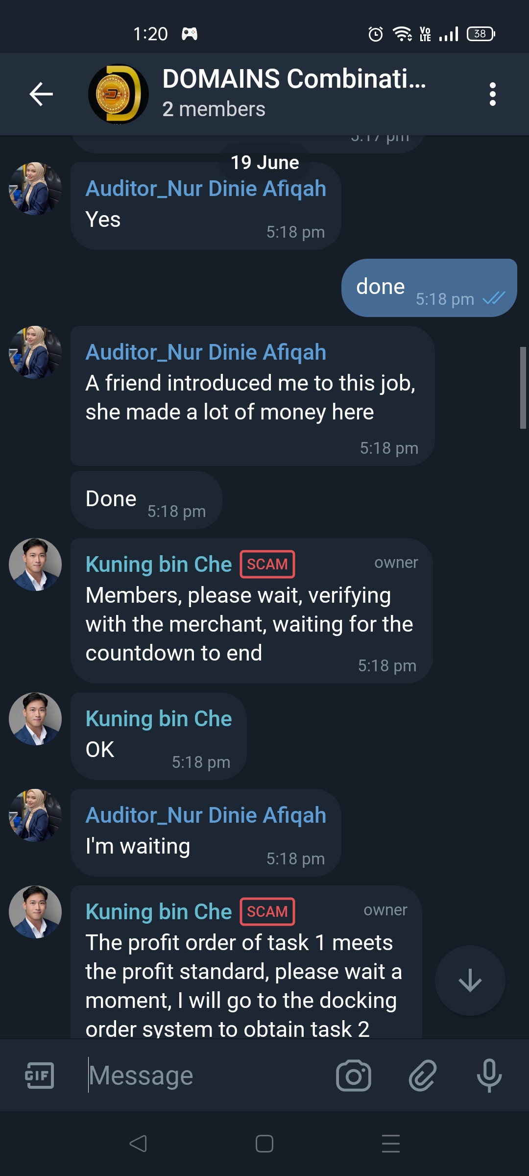 Image from: Revealing Telegram Part Time Job Scam #Scam