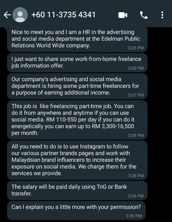Image from: #Scams Easy Trick Online Scam To Malaysians