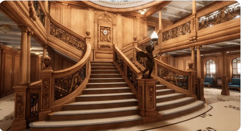 Image from: OceanGate’s TITAN Sub's Voyage to explore the Titanic Shipwreck turned into a Tragedy - Part 16 (Titanic's Stairs)
