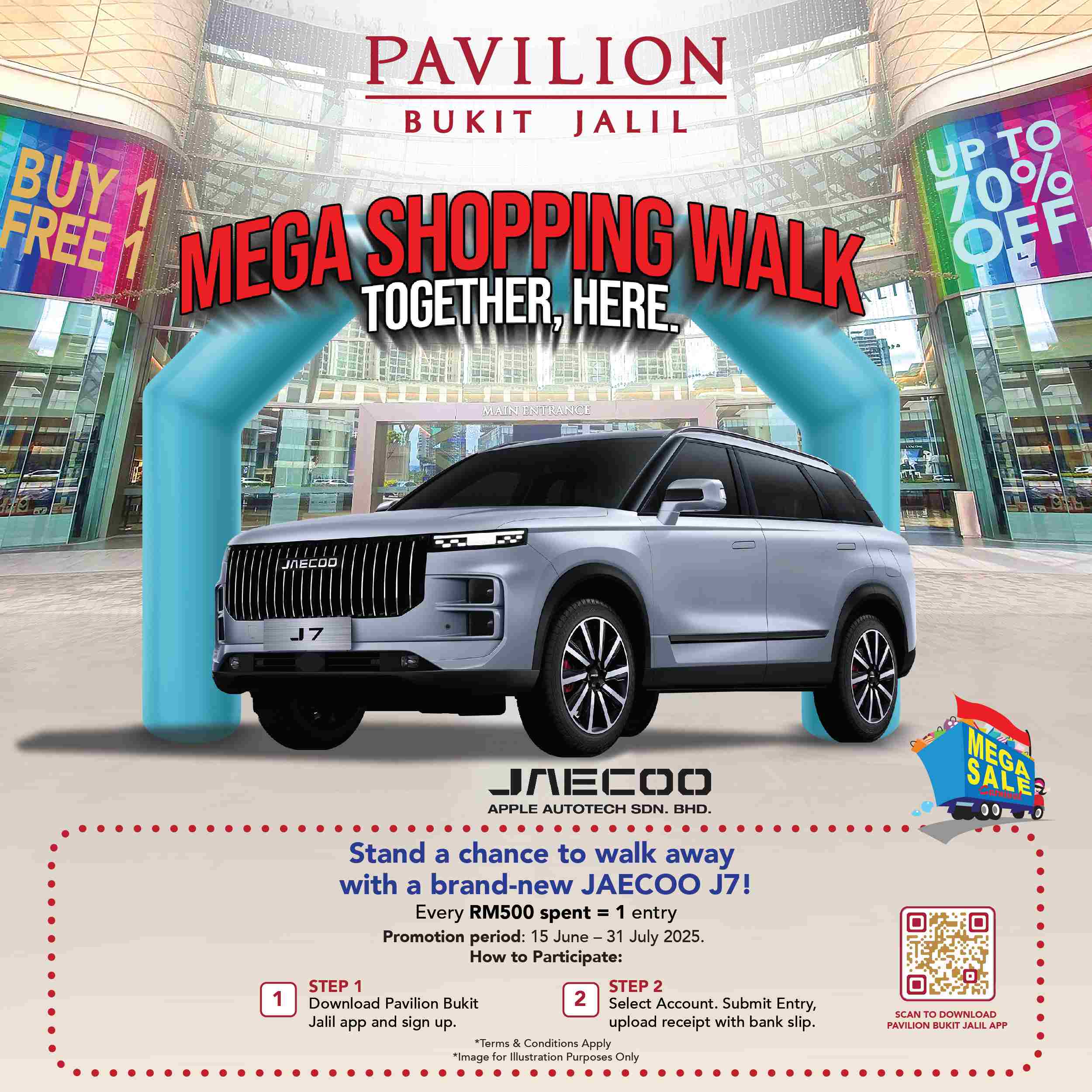 Image from: Pavilion Bukit Jalil Celebrates Mega Sale Carnival With A Brand-New Jaecoo J7 And A Prize Pool Worth RM250,000