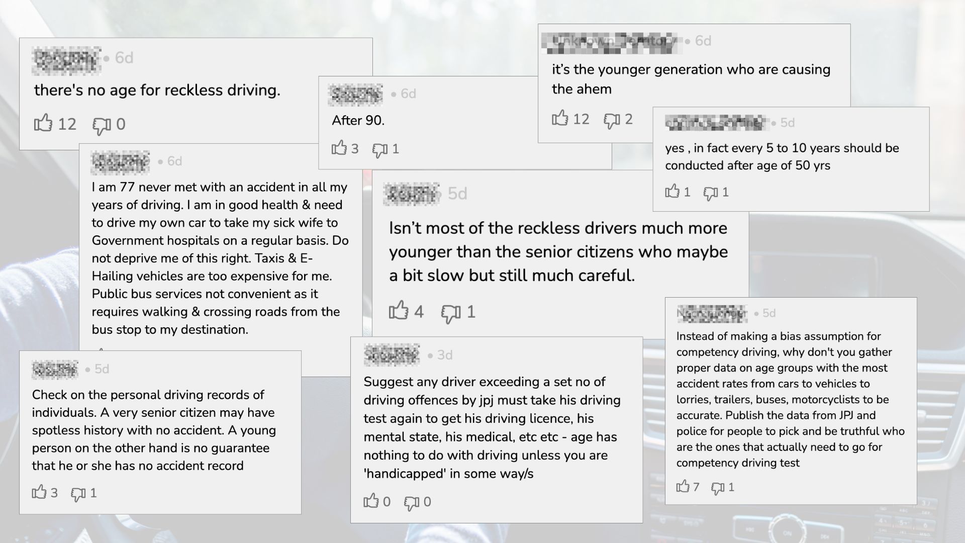 Image from: Survey: Nearly 40% Say No Competency Test Needed for Elderly Drivers
