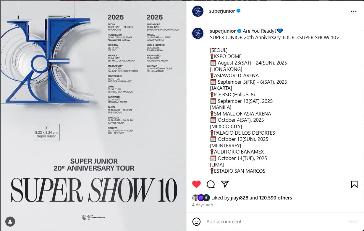 Image from: Super Junior's 20th Anniversary Tour to Make a Grand Stop in Kuala Lumpur January 2026