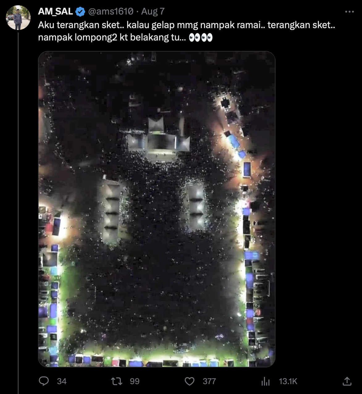 Image from: Malaysians Call Out PAS MP For Using Dark Photo to Misleadingly Show ‘Full-House’ PN Ceramah