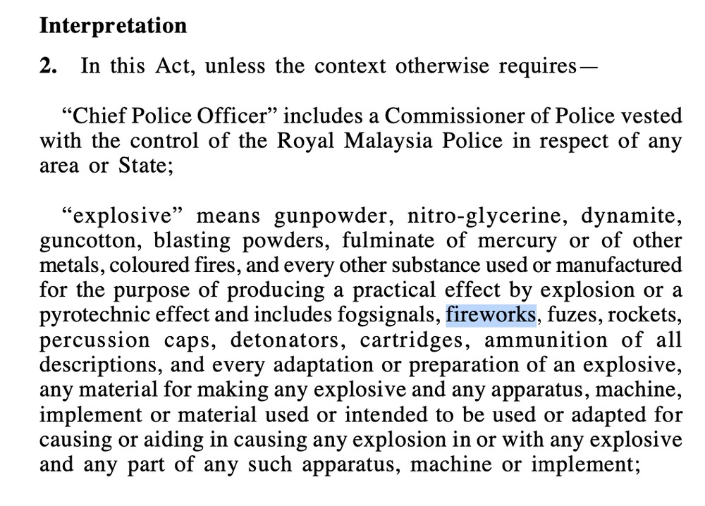 Image from: This #RAYA2024, only 2 fireworks brands are legal in Malaysia, lighting up others may land you up to 7 years in jail