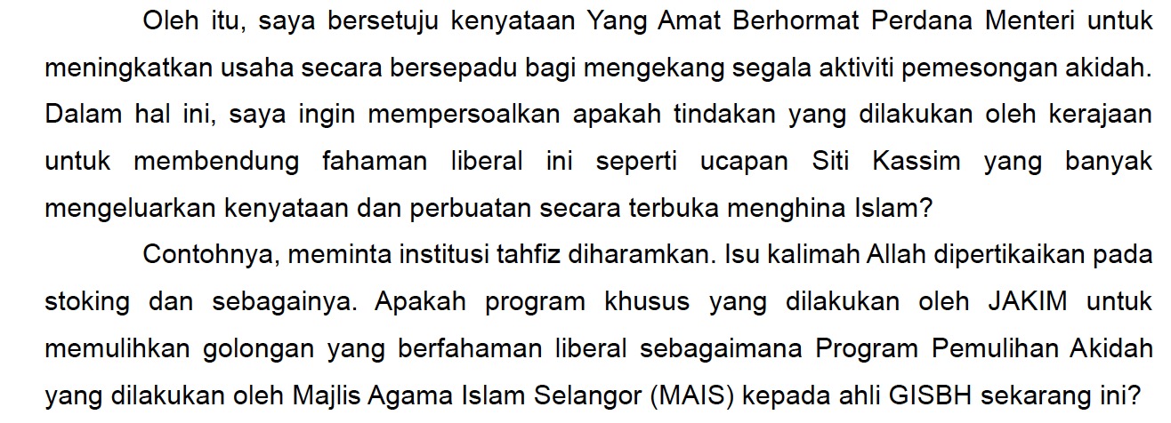 Image from: The Parliament immunity allowing a PAS MP to 'legally' slander Siti Kasim by claiming she repeatedly insulted Islam