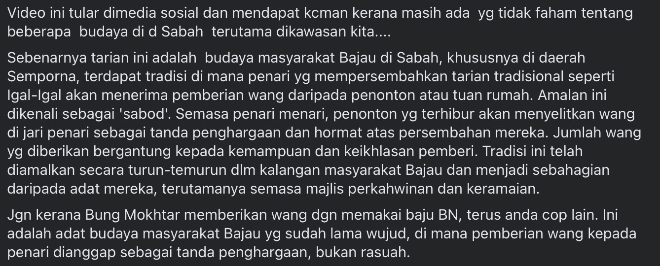 Image from: PAS insults traditional Sabah dance by insinuating it's corrupt and immoral in a pathetic attempt to defame Bung Moktar
