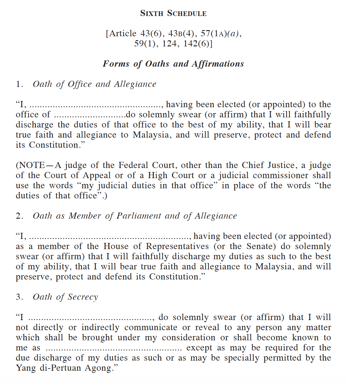 Image from: Shahidan Kassim misled Parliament, “Wallahi, Wabillahi Watallahi” phrase has never been part of an MP’s swearing-in oath