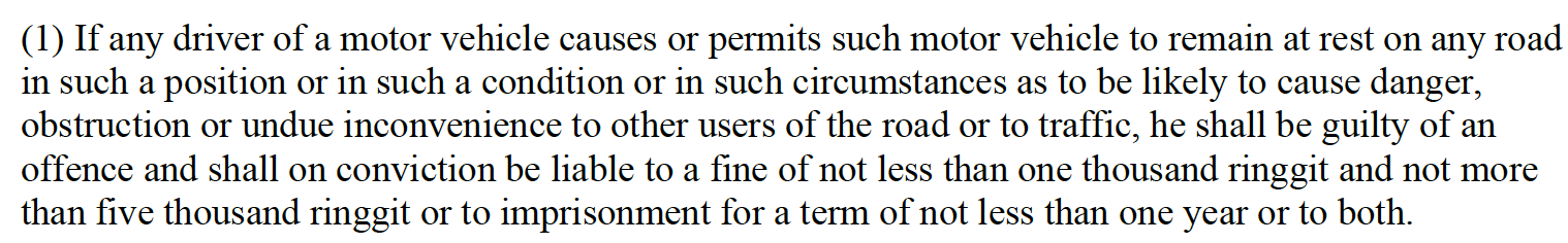 Image from: You can get up to RM5k fine for parking in front of your own house & why you probably shouldn’t worry about it happening