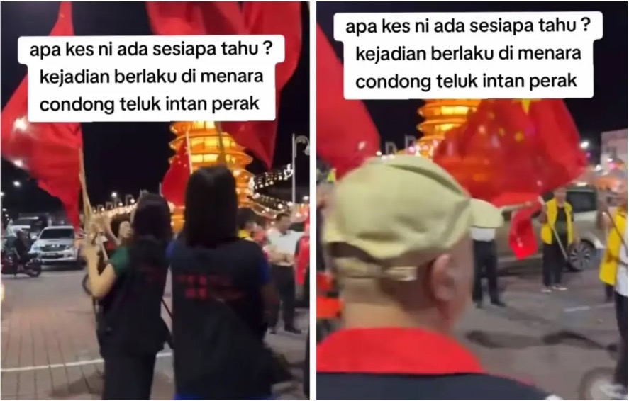 Image from: The foreigners who waved China flags at viral Teluk Intan parade can face up to 6 months in jail and RM10,000 fine