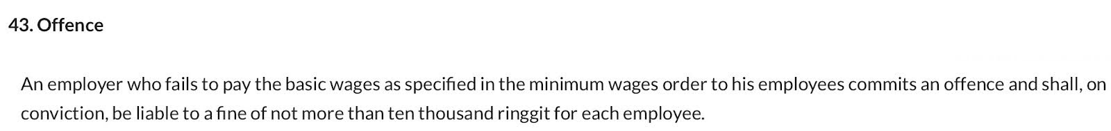 Image from: Employers in Malaysia who don't adhere to new RM1.7k minimum wage face up to RM10k fine, except for these exemptions