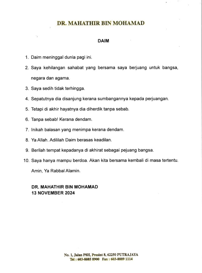 Image from: Let’s Mourn: Remembering Tun Daim Zainuddin’s Legacy of Service Amidst a Nation’s Changing Tide