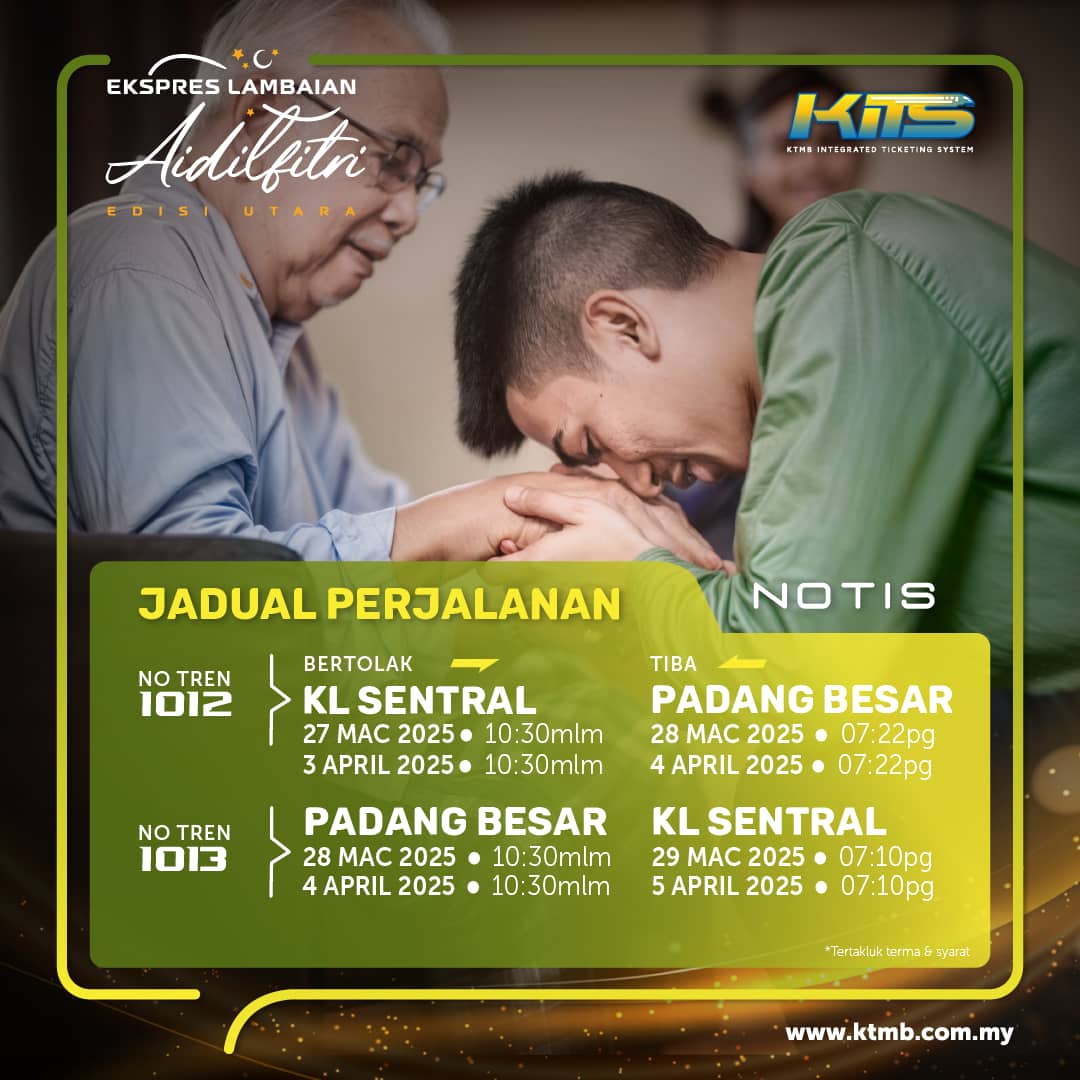 Image from: KTMB Perkenal Perkhidmatan Tren Khas Ekspres Lambaian Aidilfitri Edisi Utara