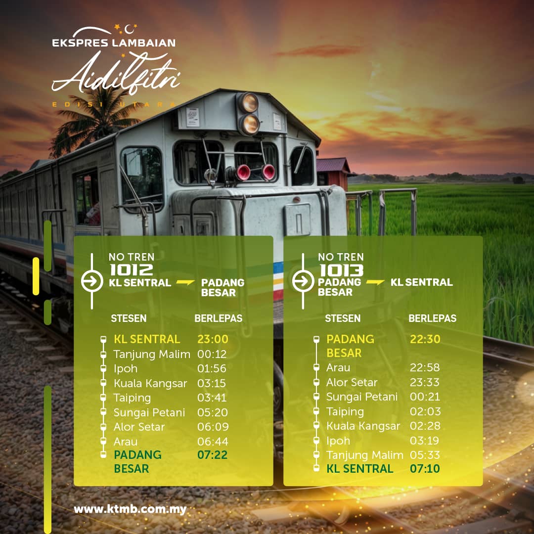 Image from: KTMB Perkenal Perkhidmatan Tren Khas Ekspres Lambaian Aidilfitri Edisi Utara