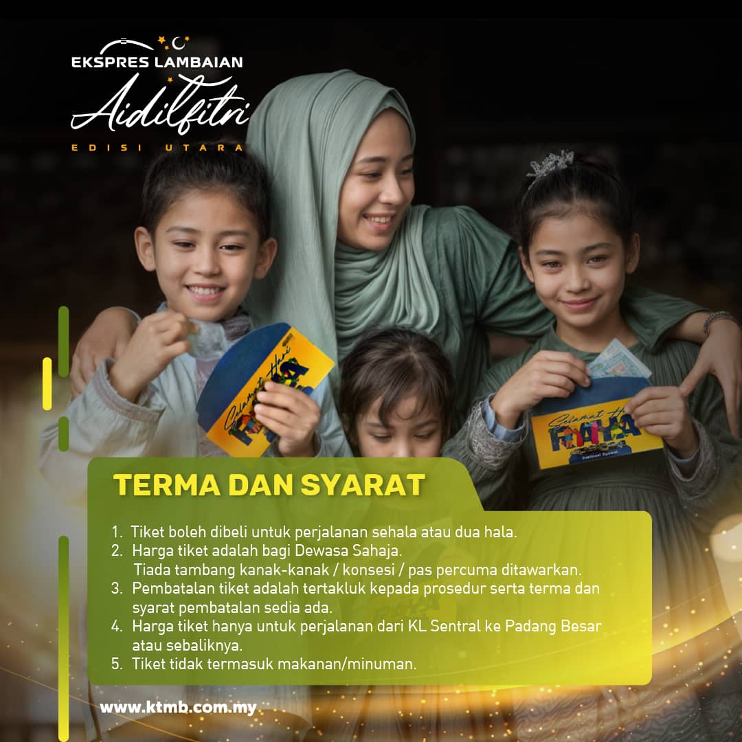Image from: KTMB Perkenal Perkhidmatan Tren Khas Ekspres Lambaian Aidilfitri Edisi Utara