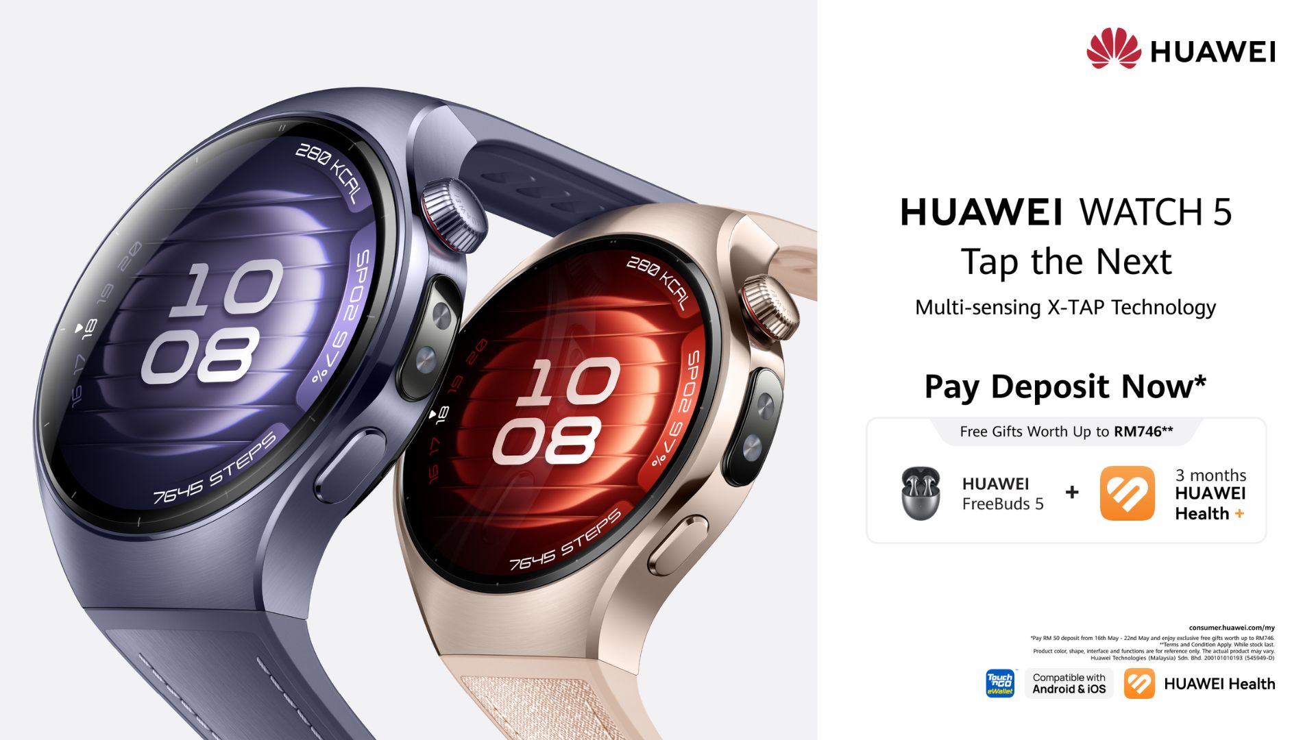 Image from: One Tap Forward to the Future of Wearables with HUAWEI WATCH 5