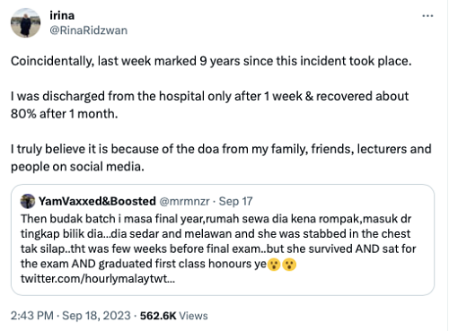 Image from: The Inspiring Story of a UiTM Lendu Stabbing Survivor