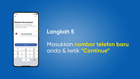 Image from: Step to recover Touch 'n Go eWallet account with NEW Mobile Number