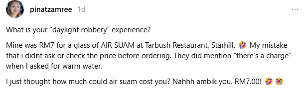 Image from: RM7 for Warm Water? KL Diner Shocked by Unexpected Charge