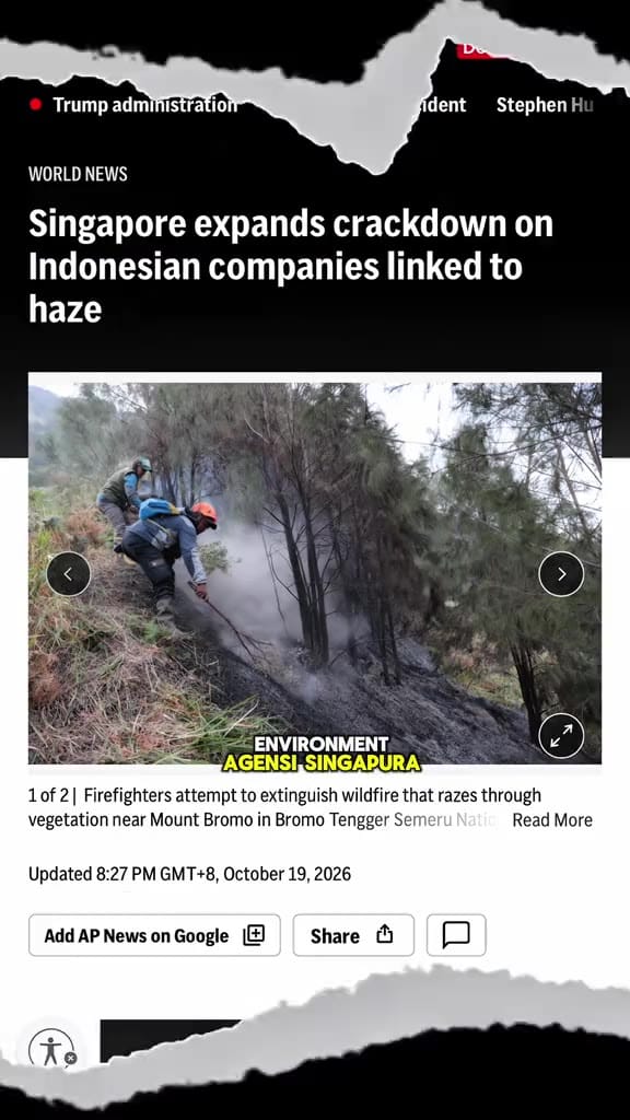 Image from: Singapura Keluar Notis Tindakan Kepada 10 Syarikat Indonesia Terkait Isu Jerebu