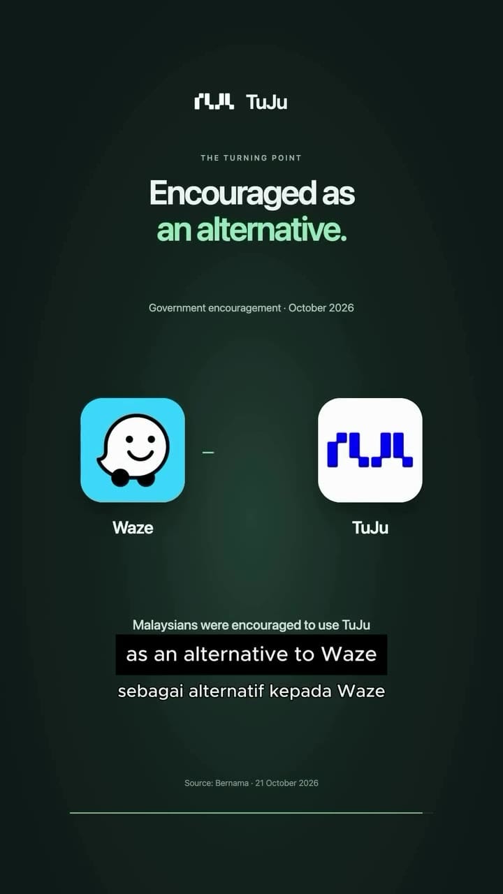 Image from: Malaysia's TUJU App Was Built for Highway Monitoring, Not to Replace Waze