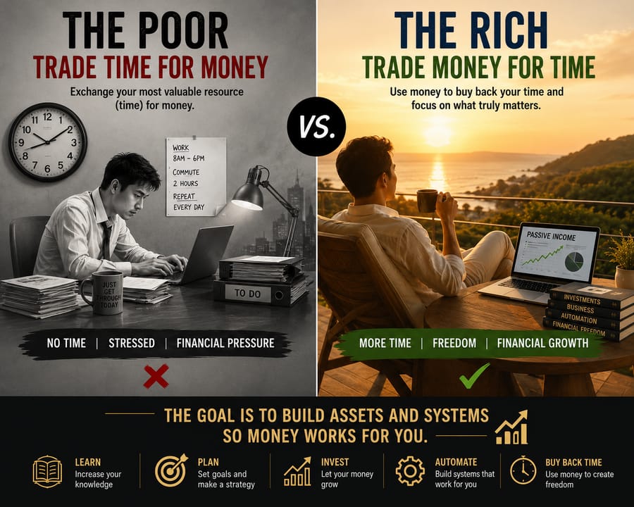 The Poor Trade Time for Money. The Rich Trade Money for Time.