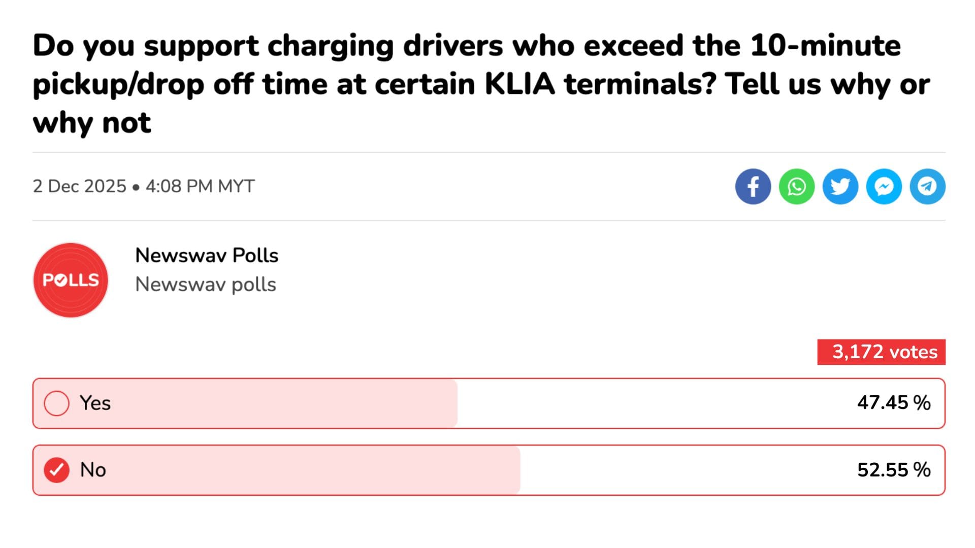 Image from: Survey: Malaysians Divided Over KLIA’s 10-Minute Pickup Rule at KLIA