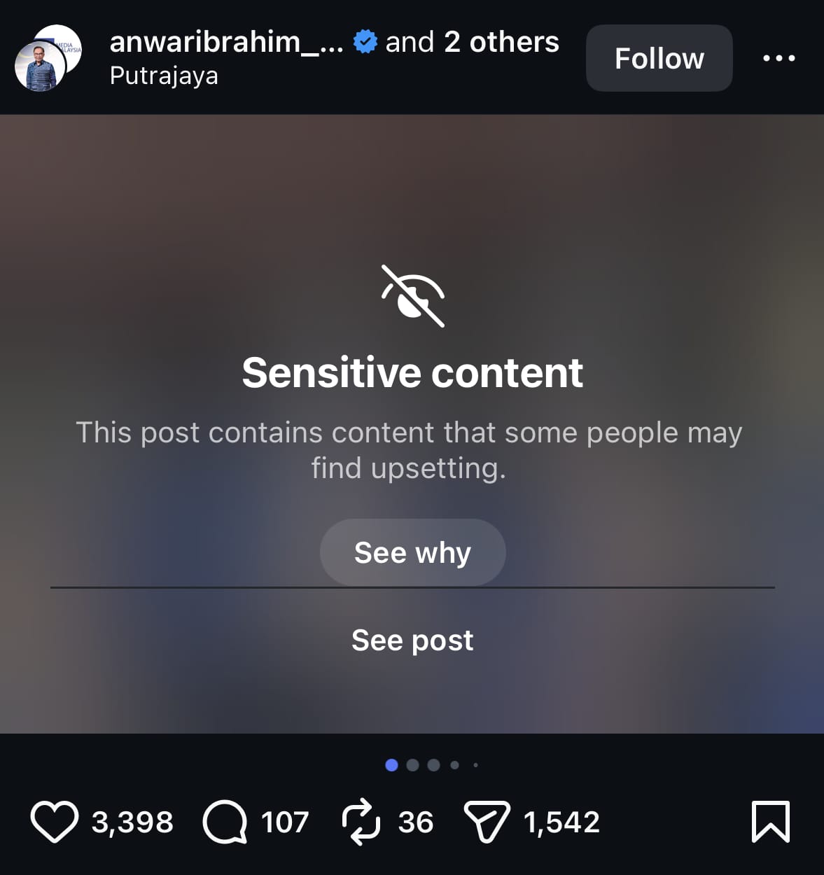 Image from: PM Anwar Ibrahim criticised for sharing graphic video of a cow being slaughtered, gets flagged by Instagram