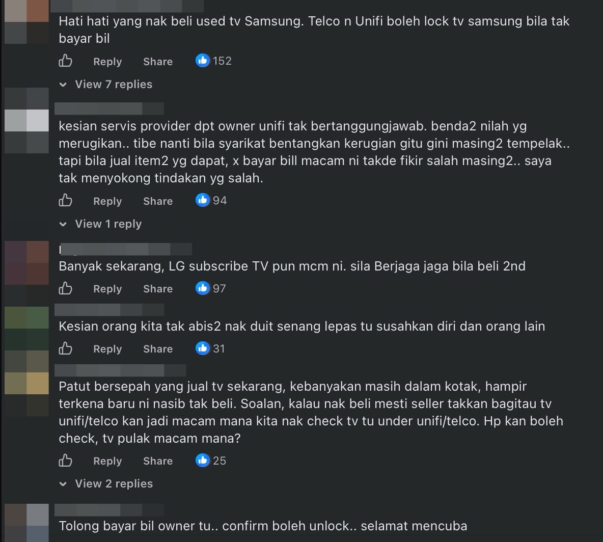Image from: M’sians Shocked to Find Their Smart TVs Completely Unusable as Shady Sellers Didn't Pay Internet Bills & Ghosted Them