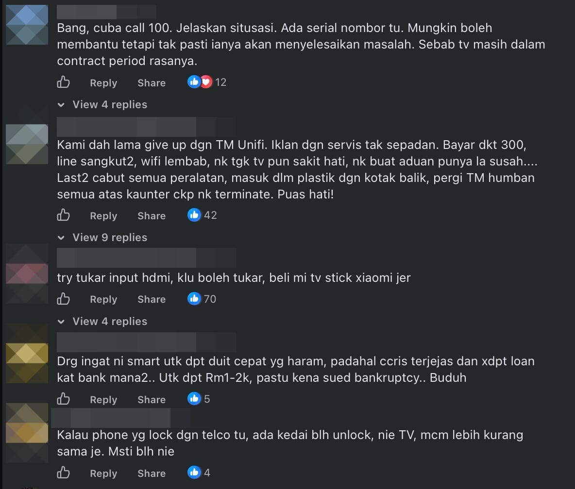 Image from: M’sians Shocked to Find Their Smart TVs Completely Unusable as Shady Sellers Didn't Pay Internet Bills & Ghosted Them