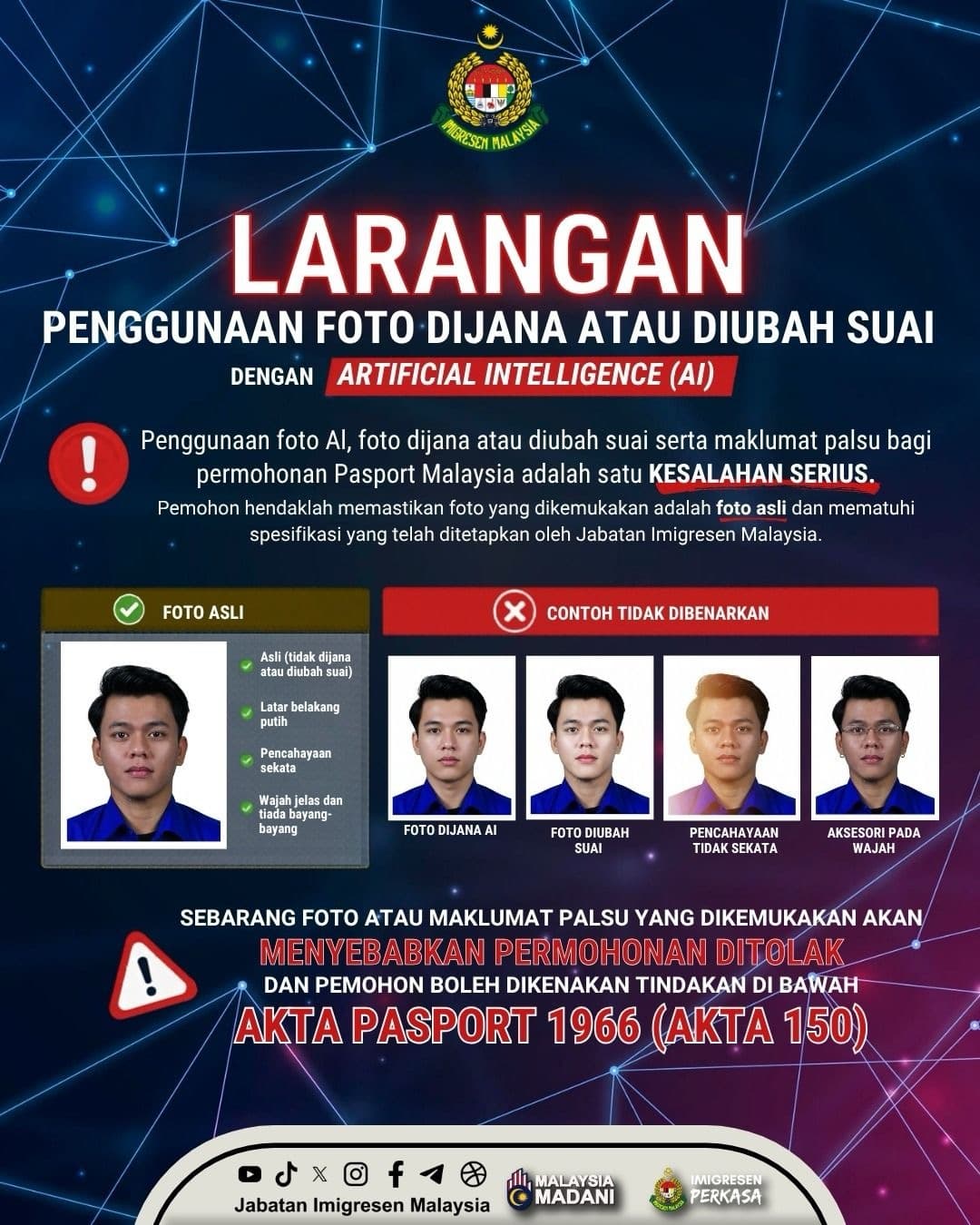 Image from: Malaysians Warned Not to Use AI-Edited Photos to Renew Passports Online or Face Up to 5 Years in Jail, RM10,000 Fine
