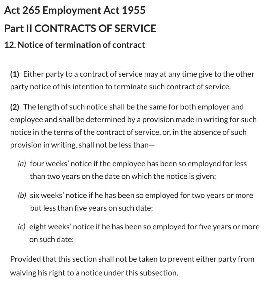 Image from: Fired without Valid Reason? How to Take Your Boss to Industrial Court & Win Your Job Back or Up to 2 Years' Backwages