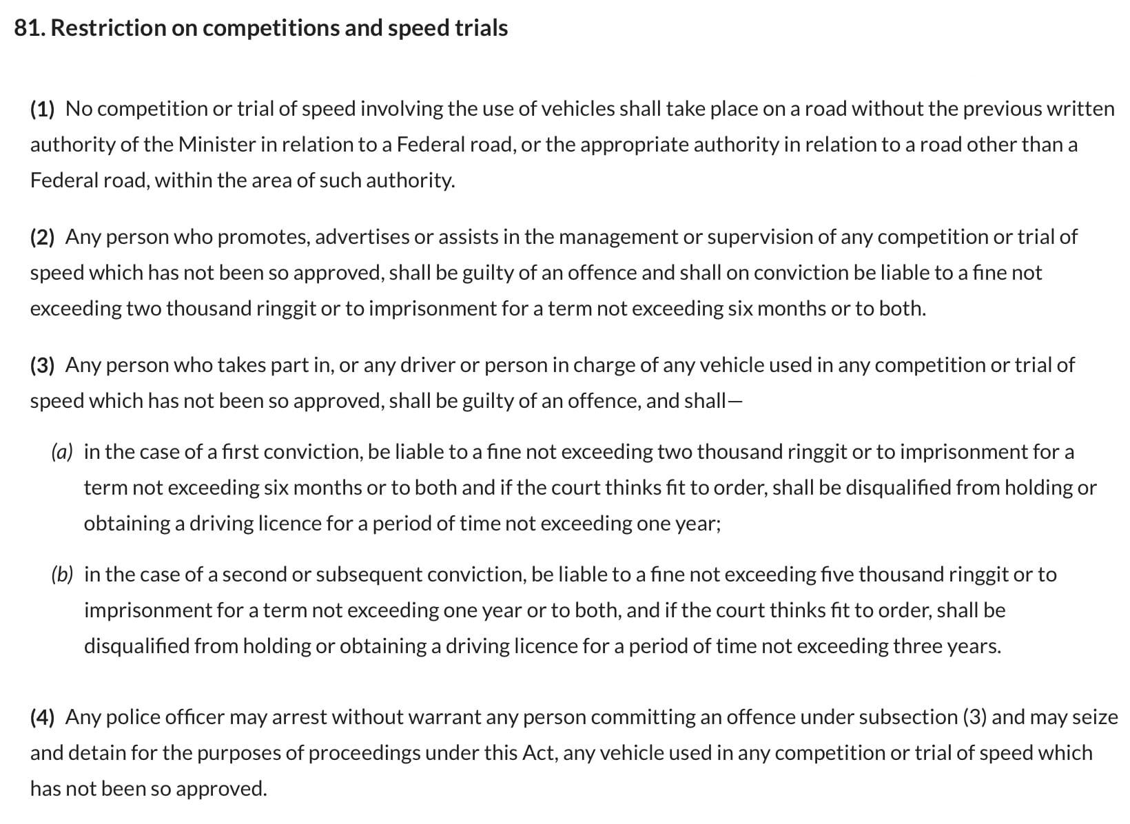 Image from: Illegally Closing Down Johor Highway to Race for RM15k Bet, 11 Suspects May Face Up to 5 Years' Jail & RM10k Fine