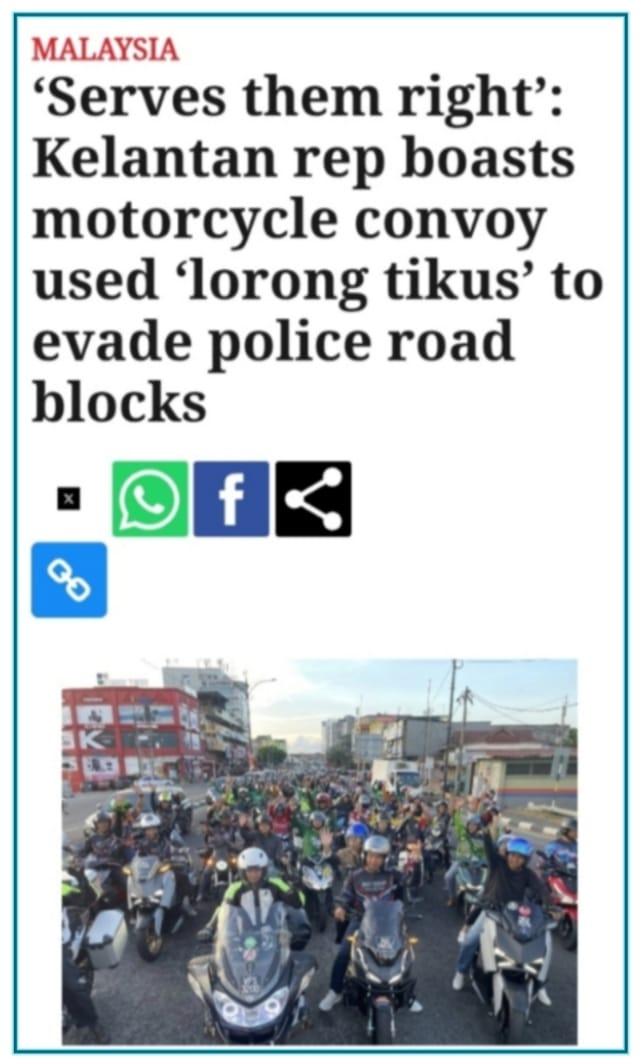 Image from: OPINION | With Elections Looming, Shouldn't Malaysia Ban "Motorcycle Convoys" by Politicians…?!!