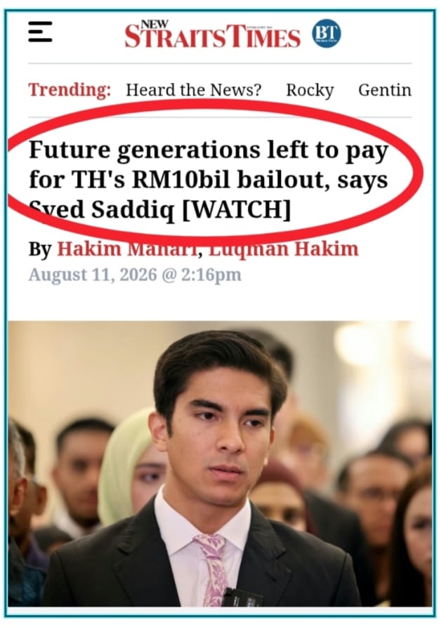 Image from: OPINION | RM10 Billion TH Fiasco!! If The King Is "Demanding" Action — Why Is PAS "Downplaying" It…?!!