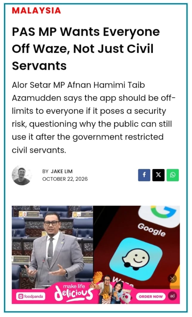 Image from: OPINION | "Malaysia's Sudden Waze Phobia!" – Why Are Some So Scared Of It…?!!
