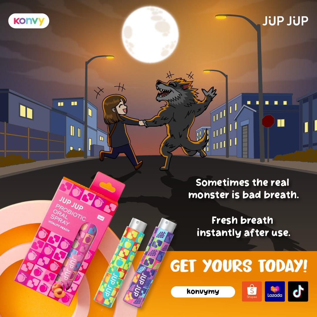 Image from: Fight bad breath with JUP JUP probiotic oral spray! Instant freshness with just one spray!