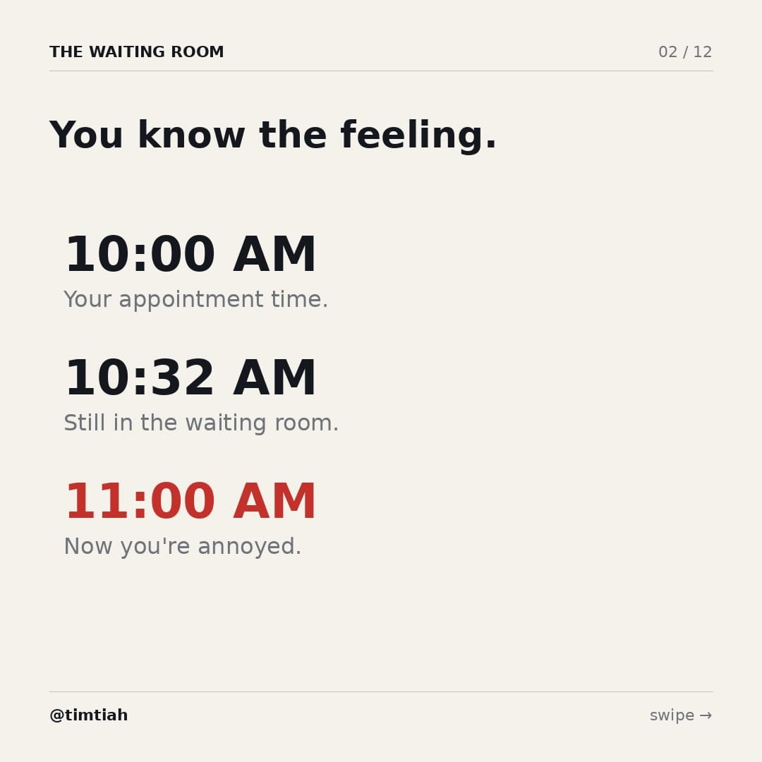 Image from: Why are doctors always late for your appointment ?