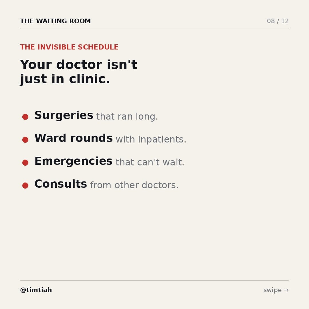 Image from: Why are doctors always late for your appointment ?
