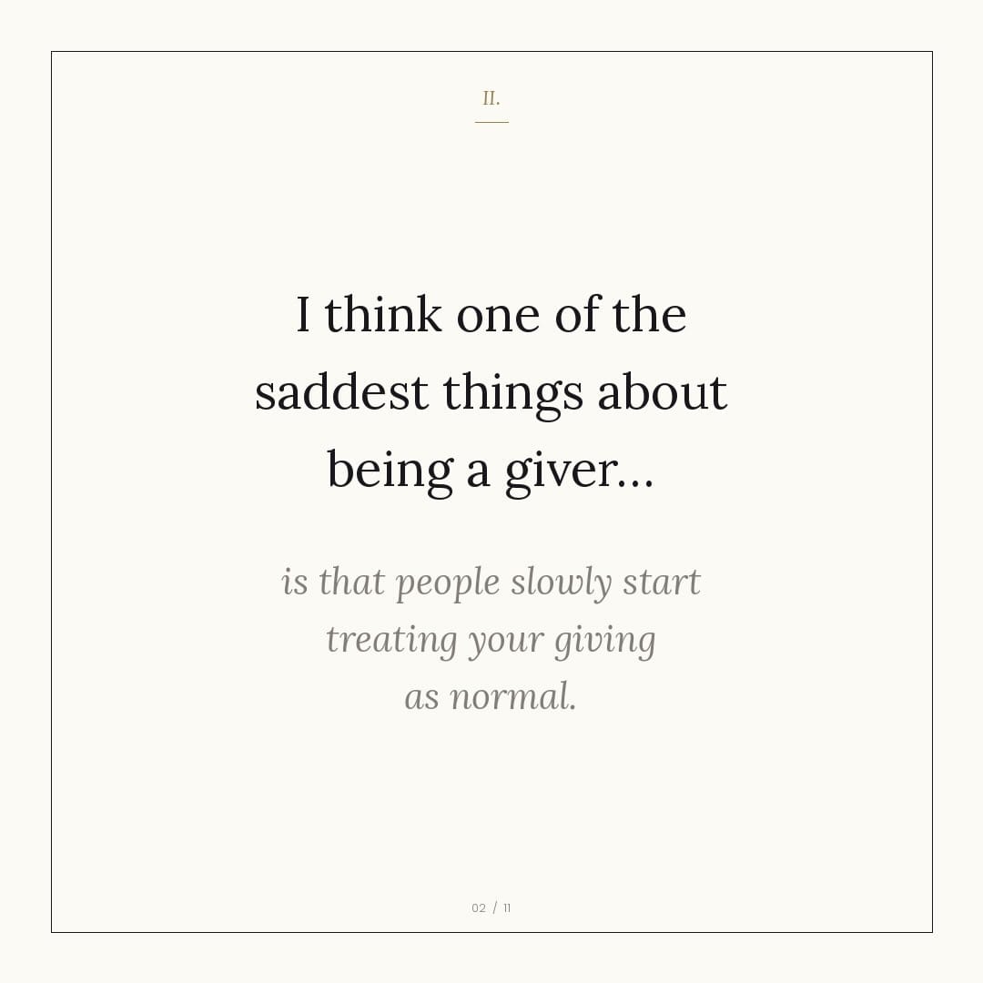 Image from: Givers eventually get tired too...
