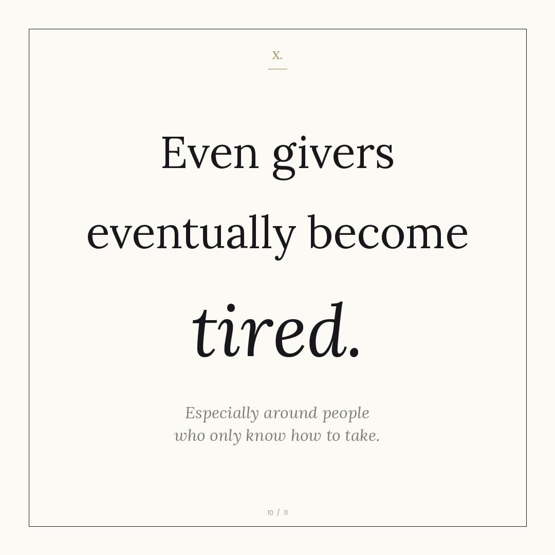 Image from: Givers eventually get tired too...