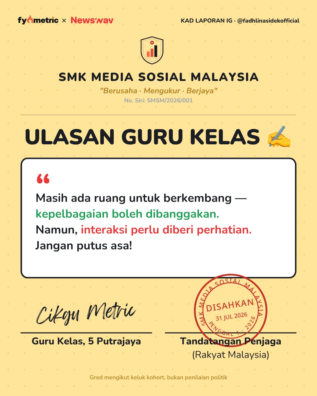 Image from: The IG Report Cards of Malaysian Politicians π | Mat Sabu's Politician Card! π
