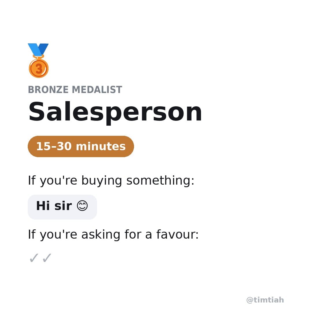 Image from: Ranking jobs by how long it’ll take to reply your text