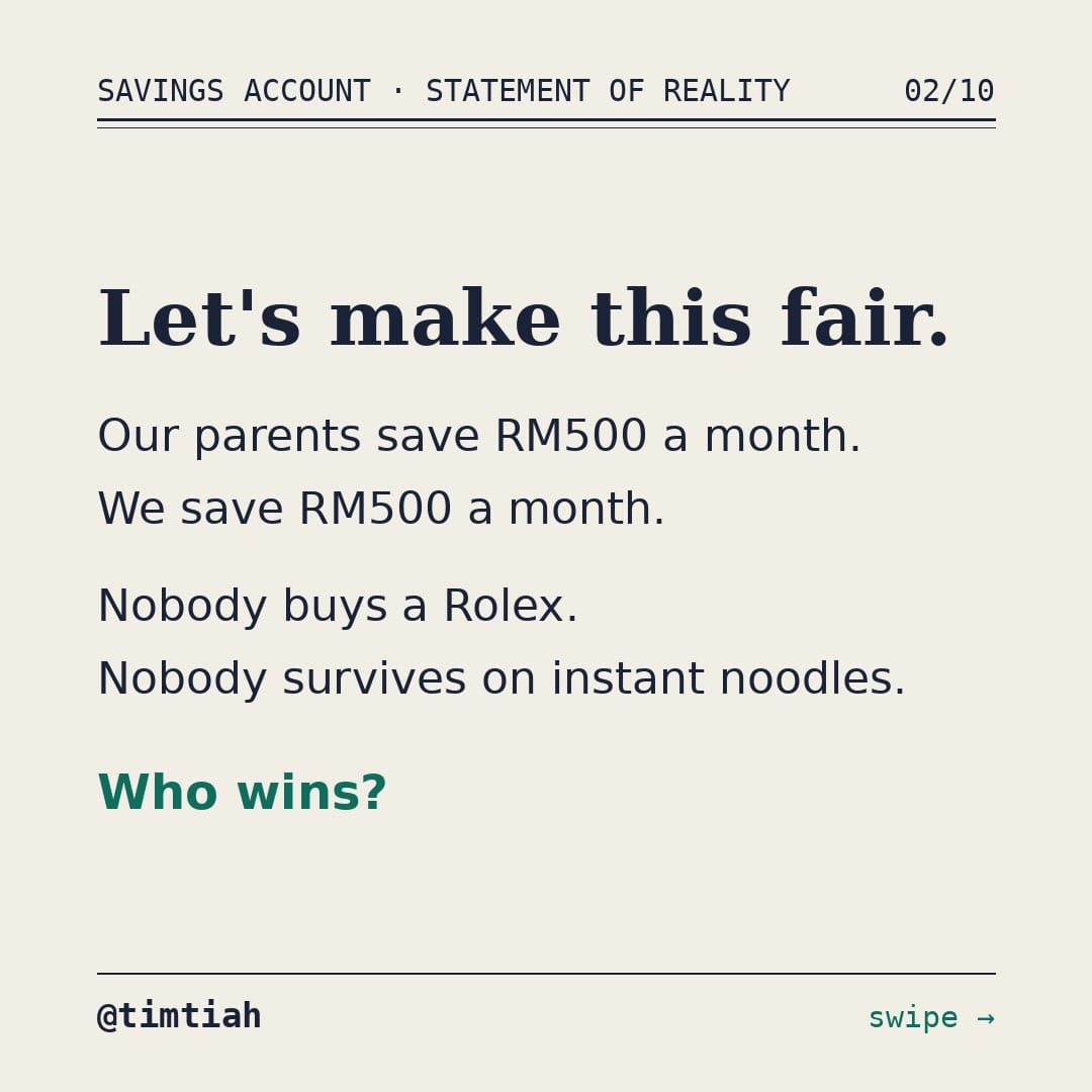 Image from: Why did our parents make saving look so easy ?