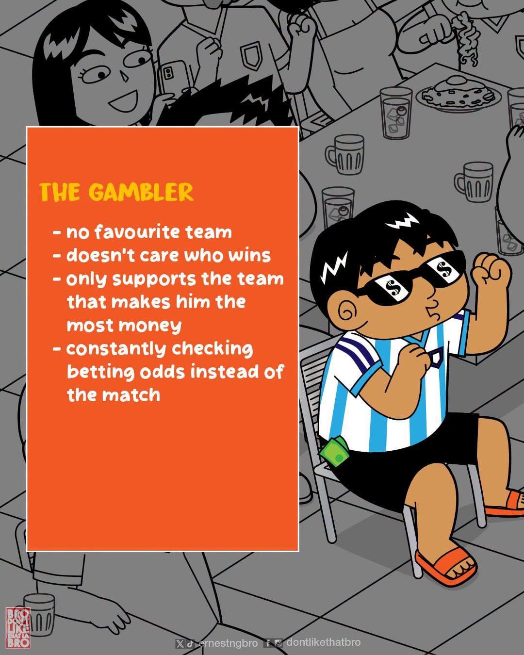 Image from: After some feedback, here are 8 MORE TYPES of World Cup fans!
